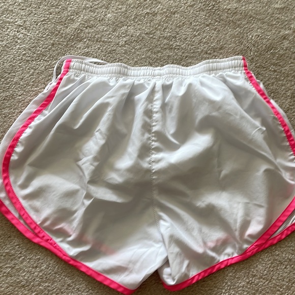 Nike athletic shorts- white with pink details- size small - Picture 2 of 5